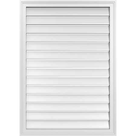 Ekena Millwork Vertical Surface Mount PVC Gable Vent: Functional, w/ 2"W x 1-1/2"P Brickmould Frame, 30"W x 42"H GVPVE30X4202SF